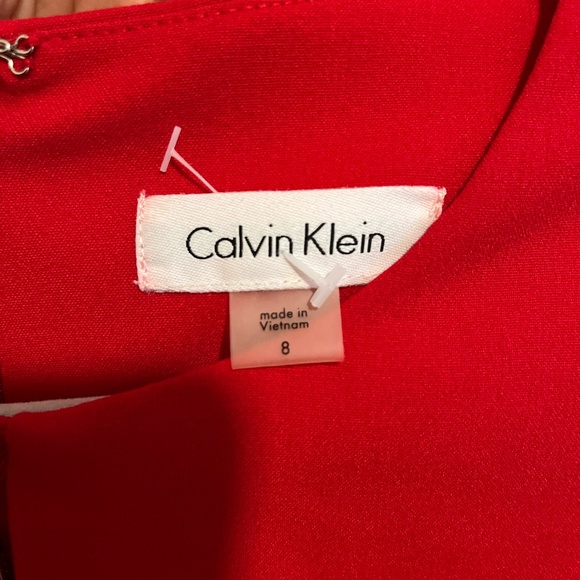 NWOT Calvin Klein Red Sheath Dress with Gold Zippers - Picture 5 of 5